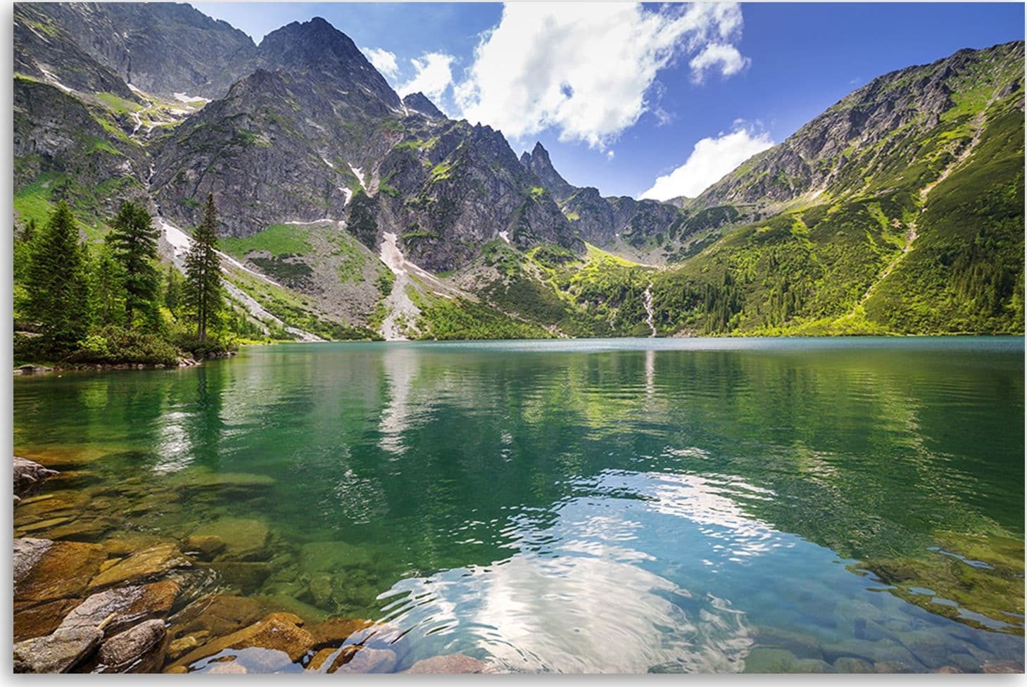 Quadro su tela, Mountain Lake Trees Natura in Poster e stampe Collezione Casa - Trebisacce, commercioVirtuoso.it