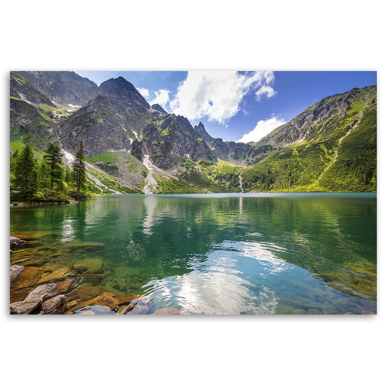Quadro su tela, Mountain Lake Trees Natura in Poster e stampe Collezione Casa - Trebisacce, commercioVirtuoso.it