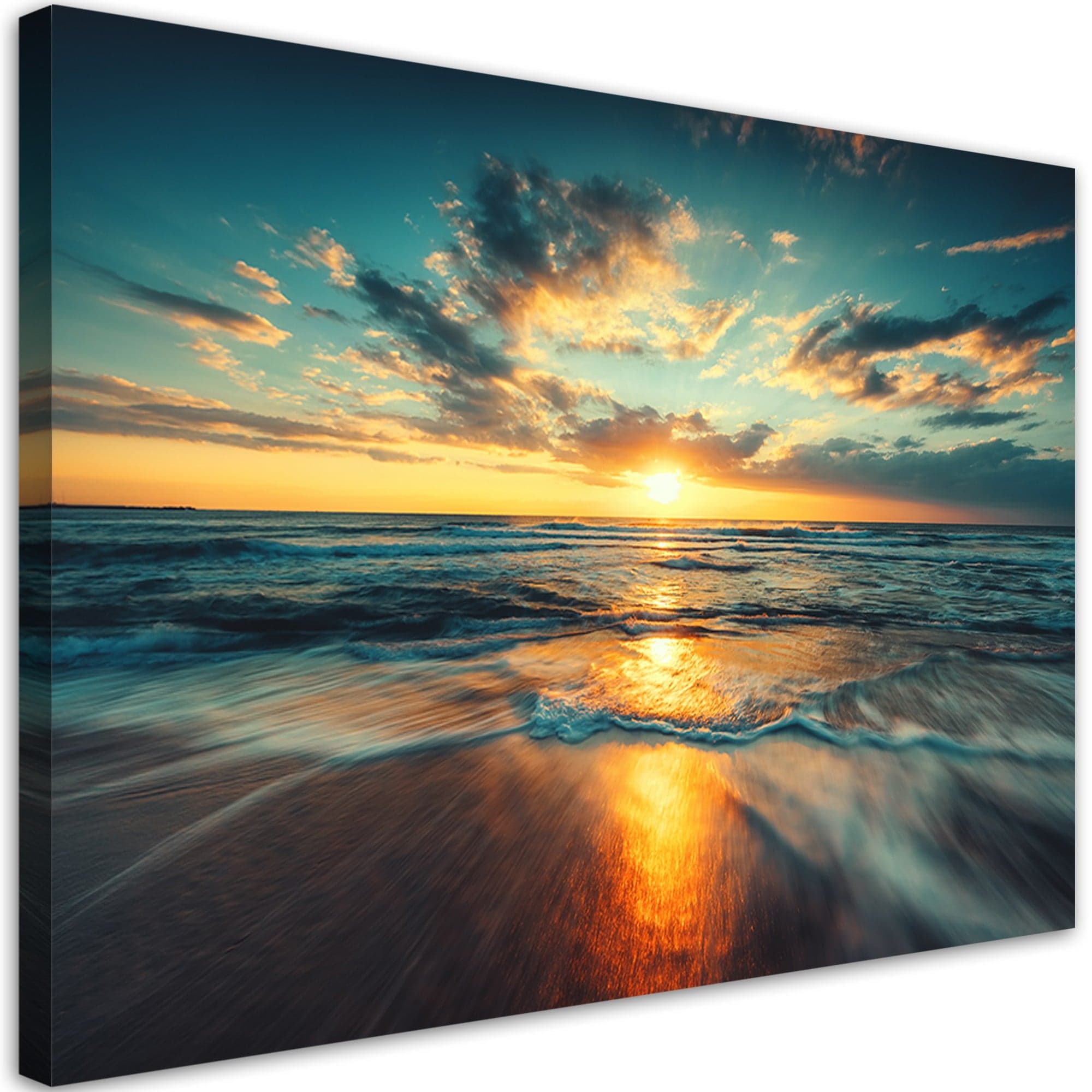 Quadro su tela, Sea Sunset Beach in Poster e stampe Collezione Casa - Trebisacce, commercioVirtuoso.it
