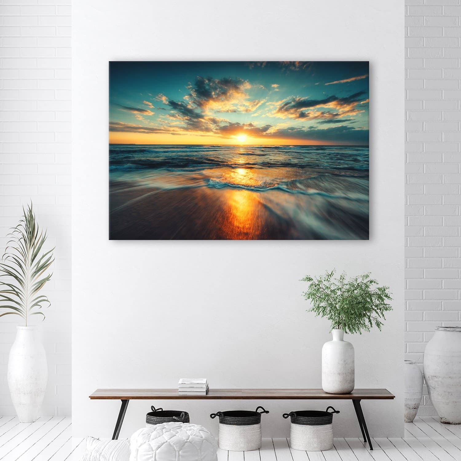 Quadro su tela, Sea Sunset Beach in Poster e stampe Collezione Casa - Trebisacce, commercioVirtuoso.it