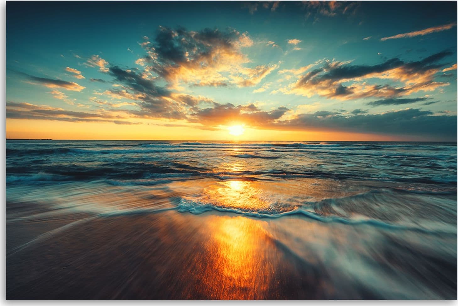 Quadro su tela, Sea Sunset Beach in Poster e stampe Collezione Casa - Trebisacce, commercioVirtuoso.it
