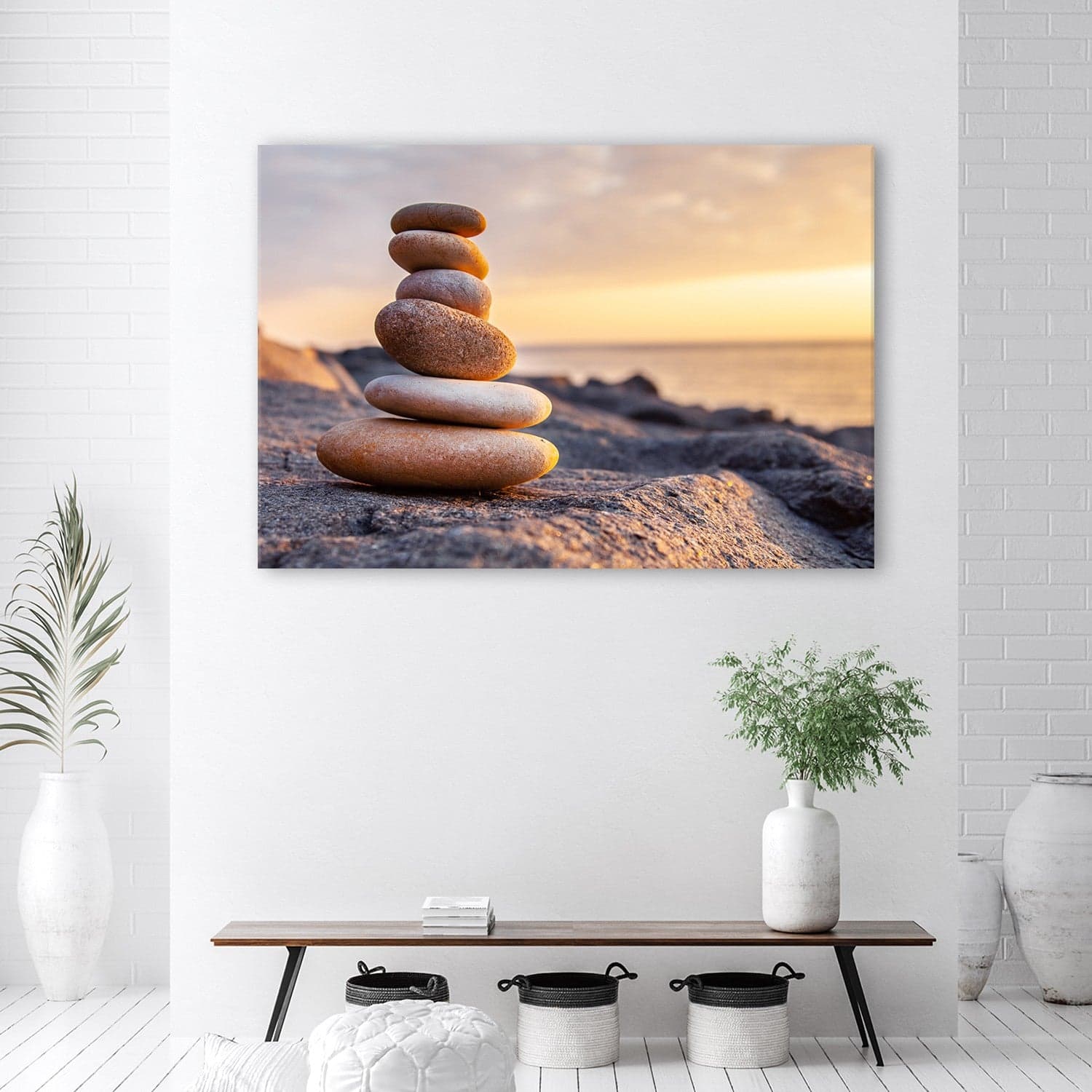 Quadro su tela, Pietre sulla spiaggia Zen in Poster e stampe Collezione Casa - Trebisacce, commercioVirtuoso.it