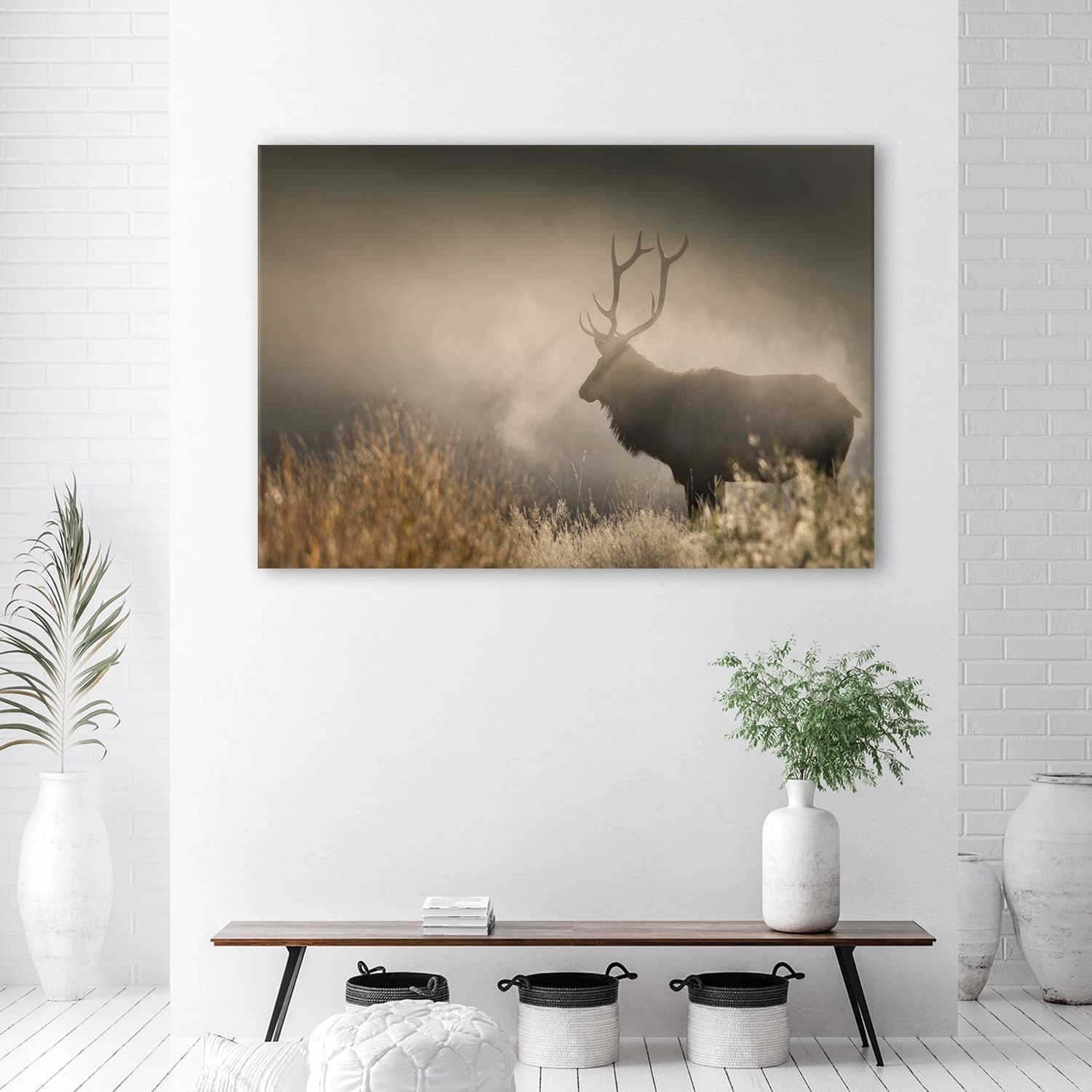 Quadro su tela, Jeleń nella natura nebbia in Poster e stampe Collezione Casa - Trebisacce, commercioVirtuoso.it