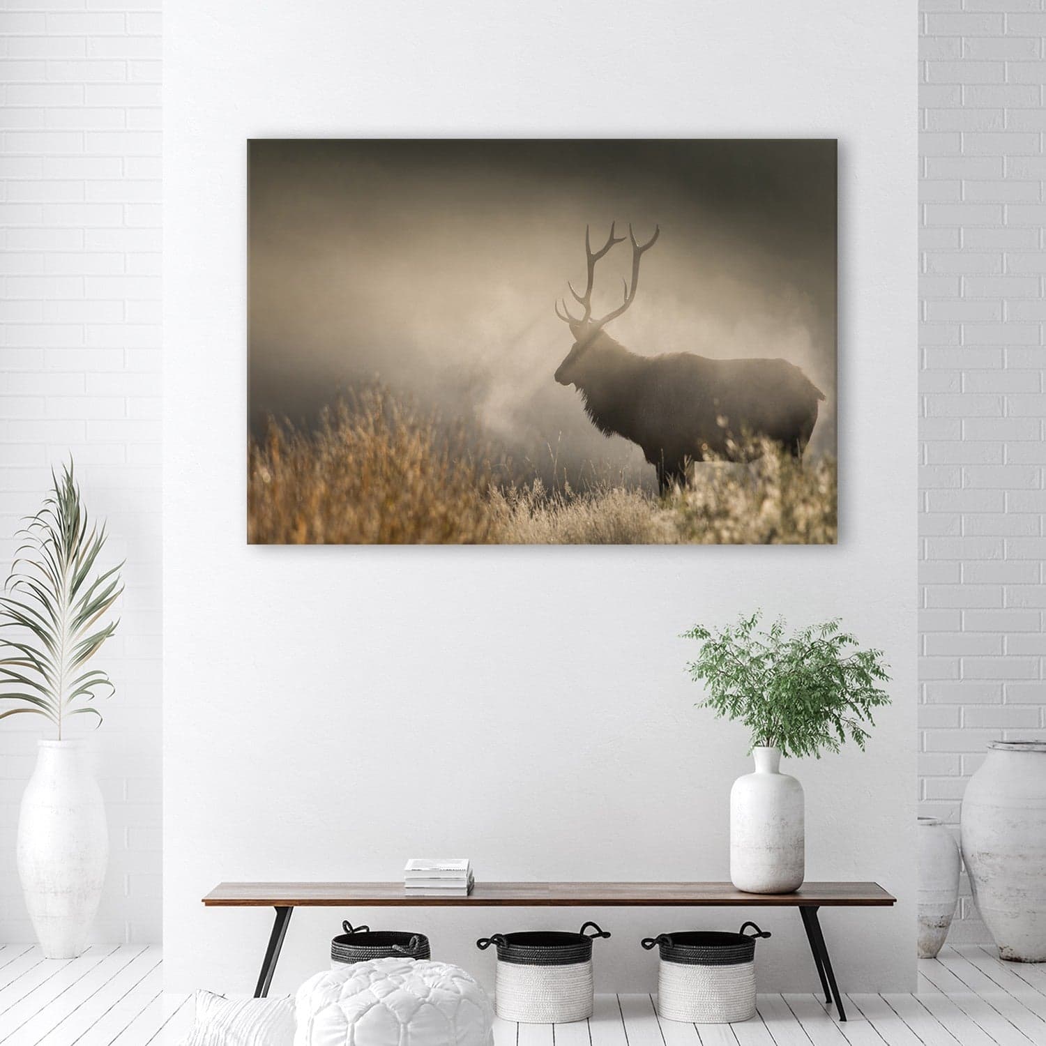 Quadro su tela, Jeleń nella natura nebbia in Poster e stampe Collezione Casa - Trebisacce, commercioVirtuoso.it