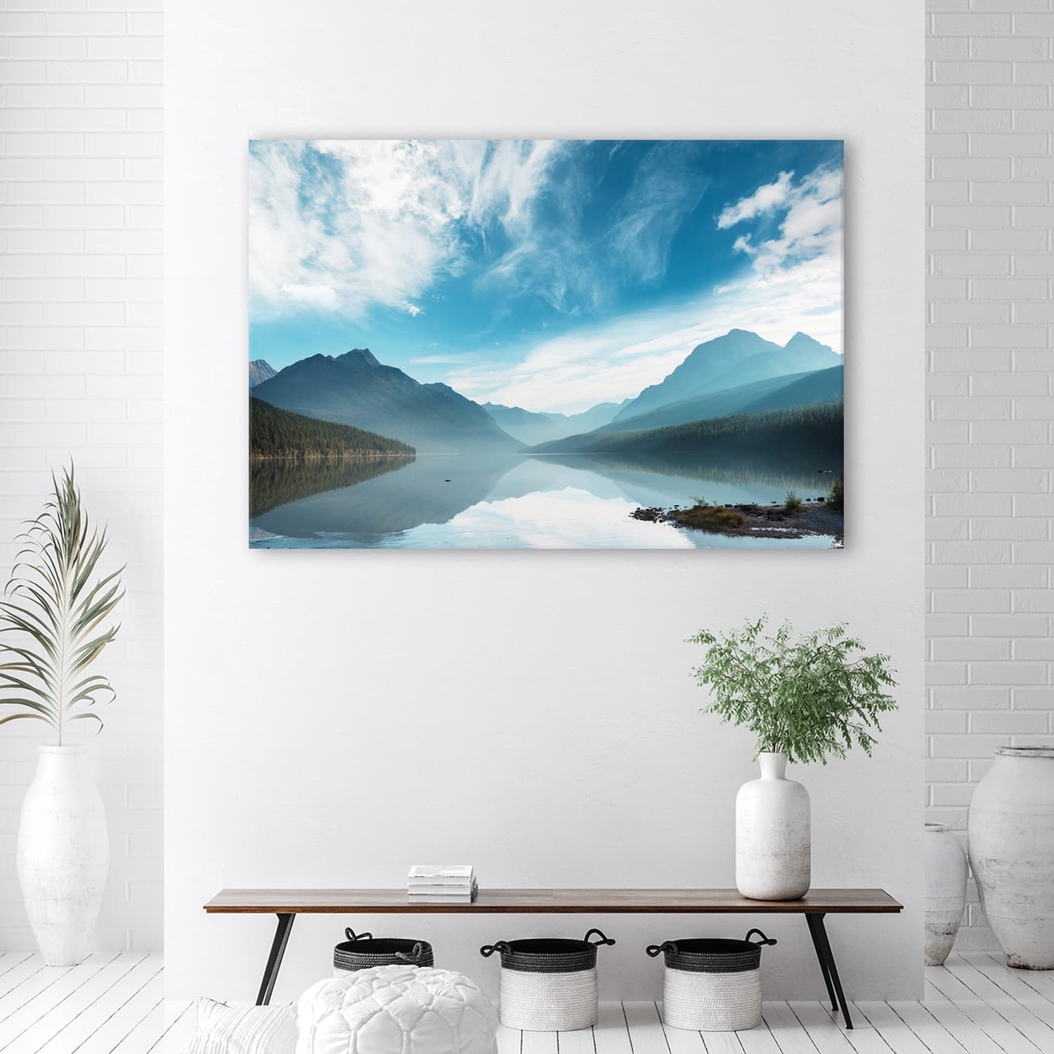 Quadro su tela, Lago sullo sfondo delle montagne in Poster e stampe Collezione Casa - Trebisacce, commercioVirtuoso.it