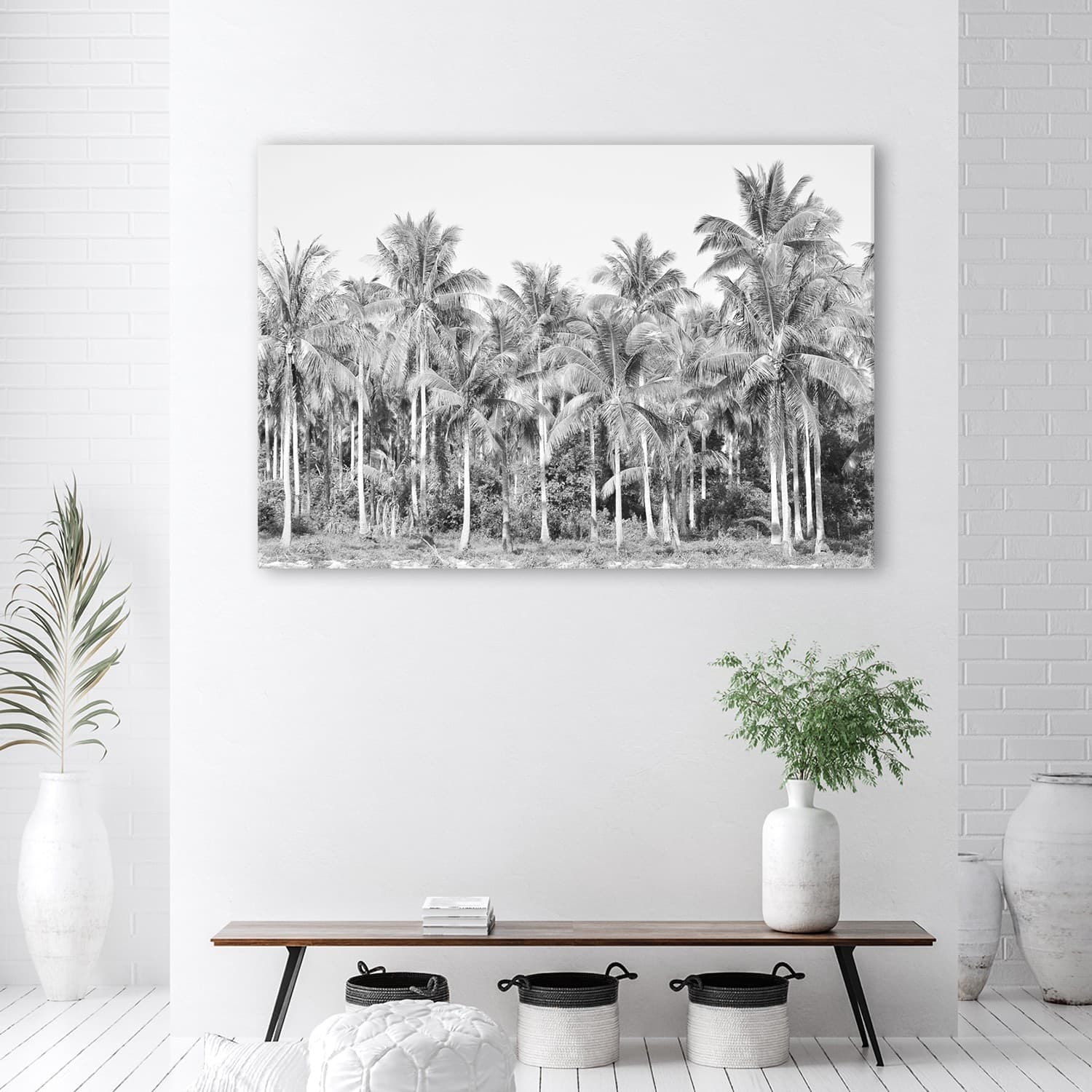 Quadro su tela, Palme in bianco e nero nella giungla in Poster e stampe Collezione Casa - Trebisacce, commercioVirtuoso.it
