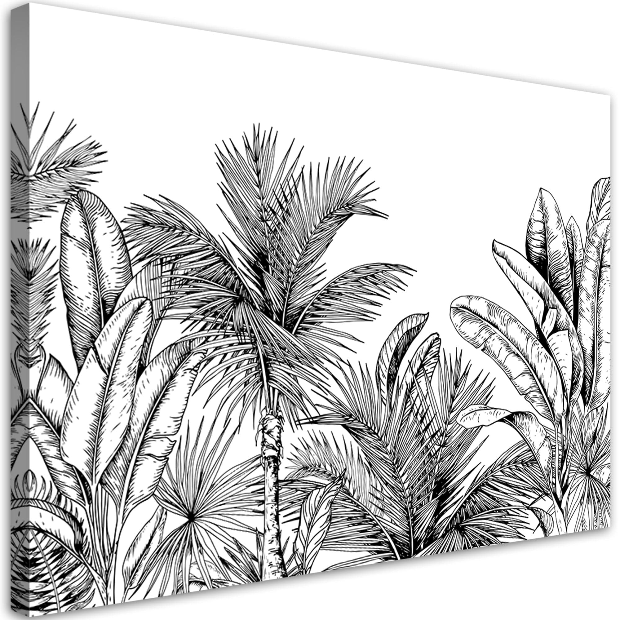 Quadro su tela, Foglie in bianco e nero in Poster e stampe Collezione Casa - Trebisacce, commercioVirtuoso.it
