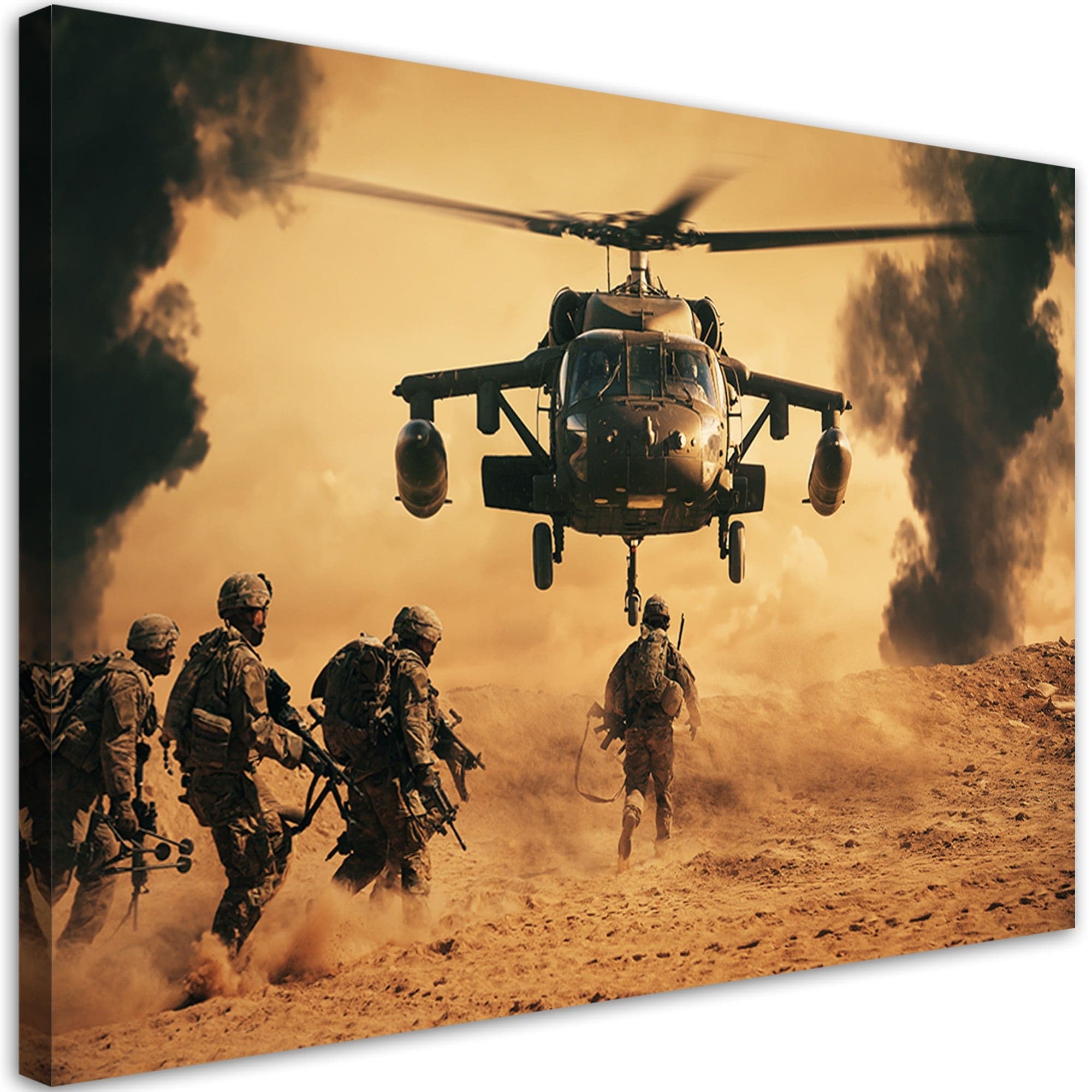 Quadro su tela, Elicottero e soldati in missione in Poster e stampe Collezione Casa - Trebisacce, commercioVirtuoso.it