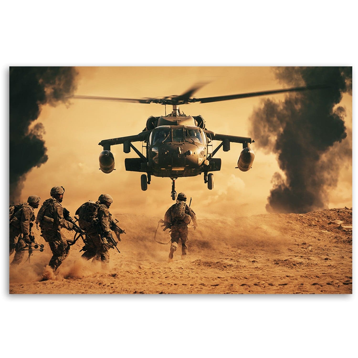 Quadro su tela, Elicottero e soldati in missione in Poster e stampe Collezione Casa - Trebisacce, commercioVirtuoso.it