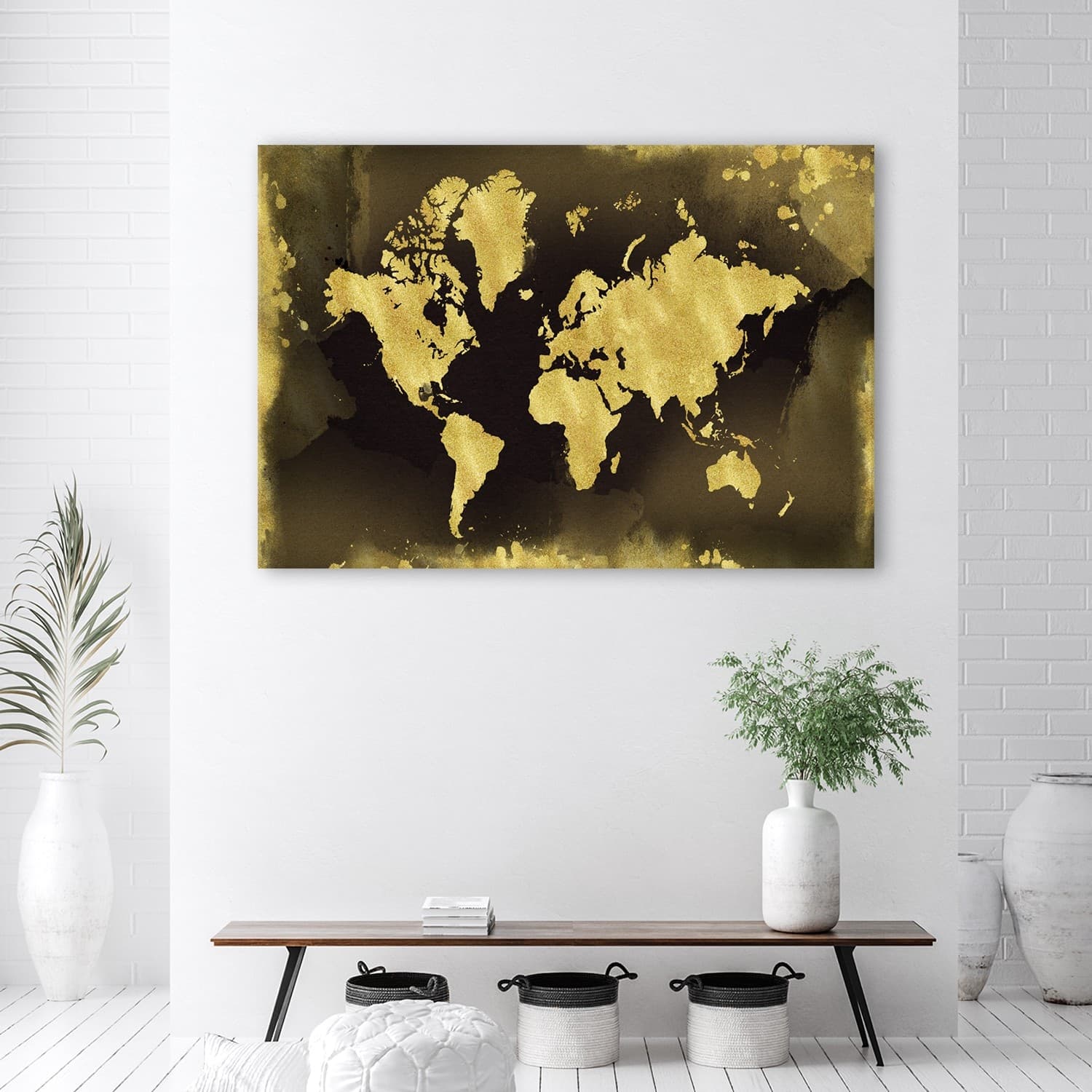 Quadro su tela, Continenti d'oro vintage in Poster e stampe Collezione Casa - Trebisacce, commercioVirtuoso.it