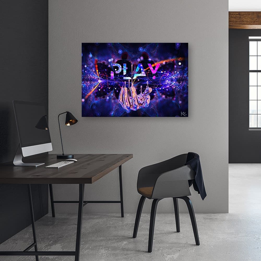 Quadro su tela, Neon con il gioco dell'iscrizione in Poster e stampe Collezione Casa - Trebisacce, commercioVirtuoso.it
