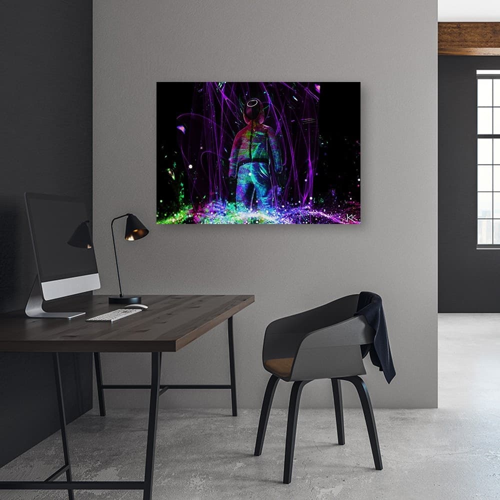Quadro su tela, Giocatore al neon in Poster e stampe Collezione Casa - Trebisacce, commercioVirtuoso.it