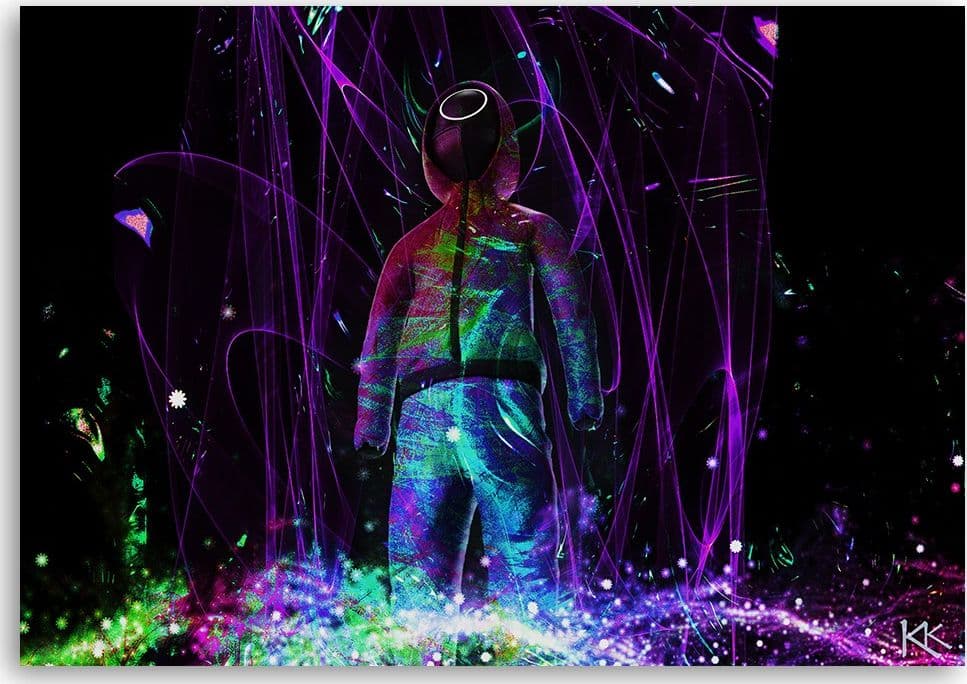 Quadro su tela, Giocatore al neon in Poster e stampe Collezione Casa - Trebisacce, commercioVirtuoso.it