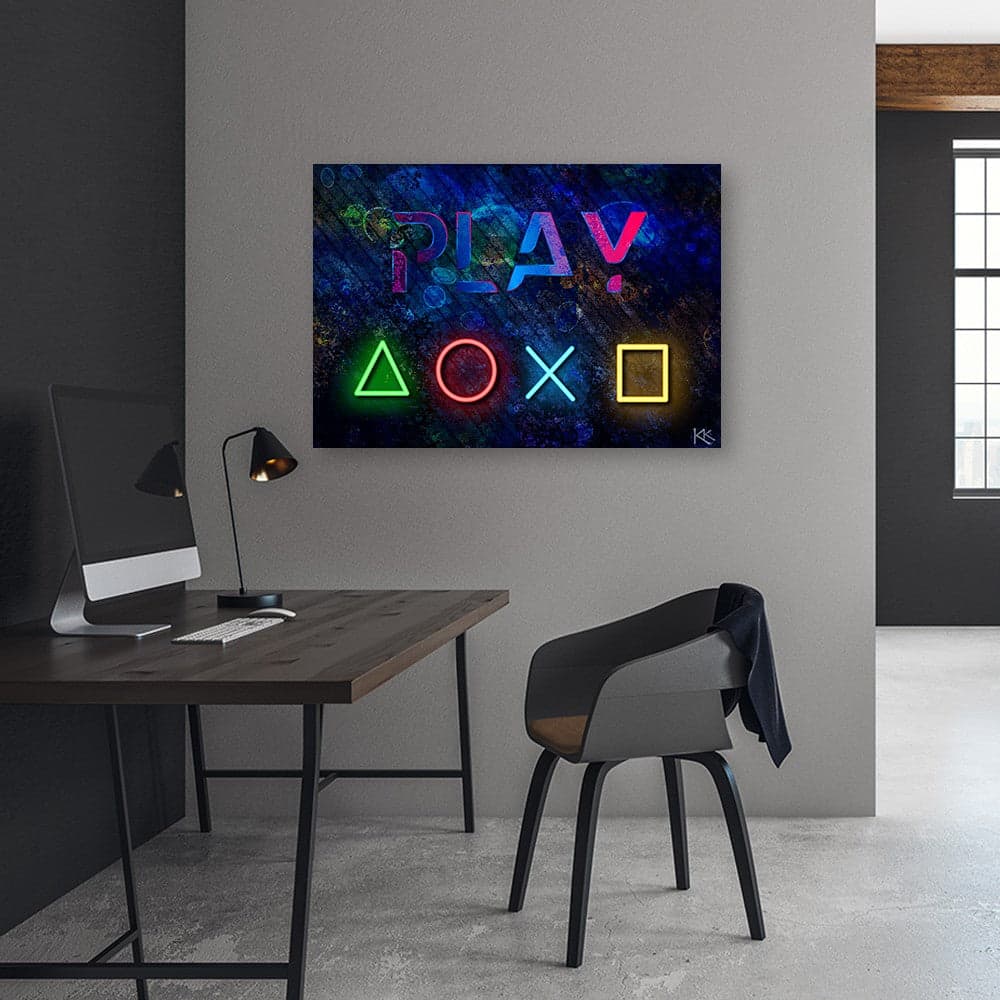 Quadro su tela, I pulsanti del controller e il gioco dell'iscrizione in Poster e stampe Collezione Casa - Trebisacce, commercioVirtuoso.it