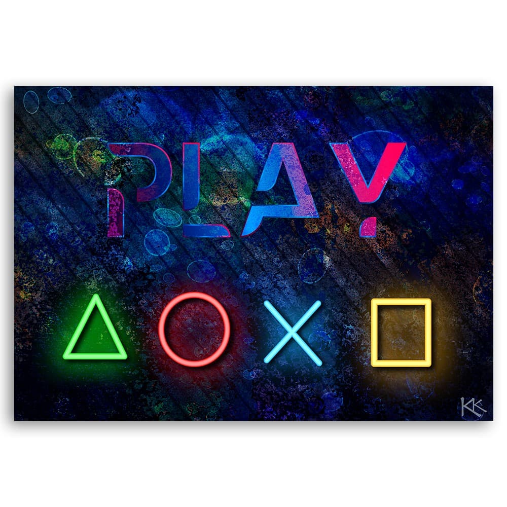 Quadro su tela, I pulsanti del controller e il gioco dell'iscrizione in Poster e stampe Collezione Casa - Trebisacce, commercioVirtuoso.it