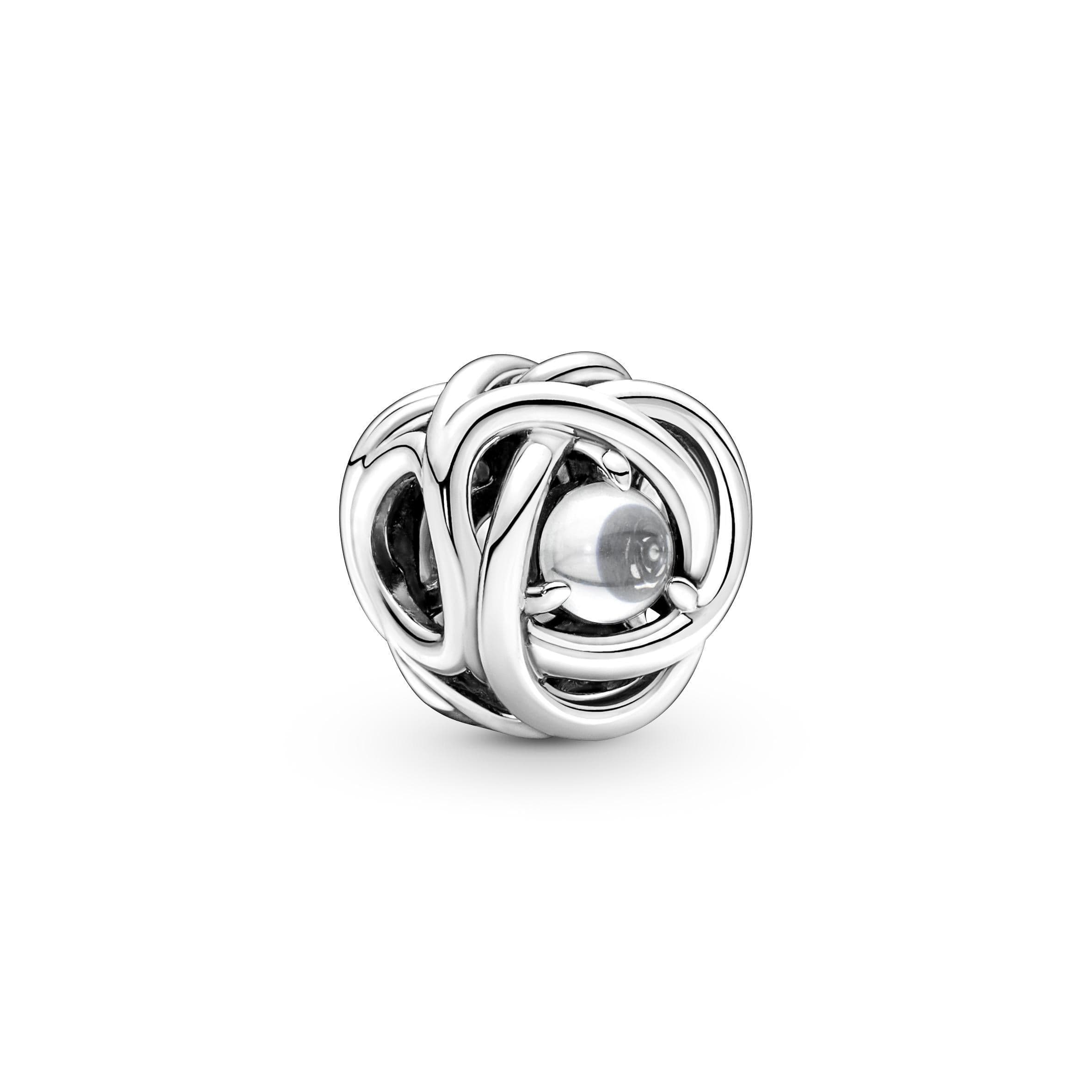 Pandora - Charm Cerchio Eterno Bianco Aprile
