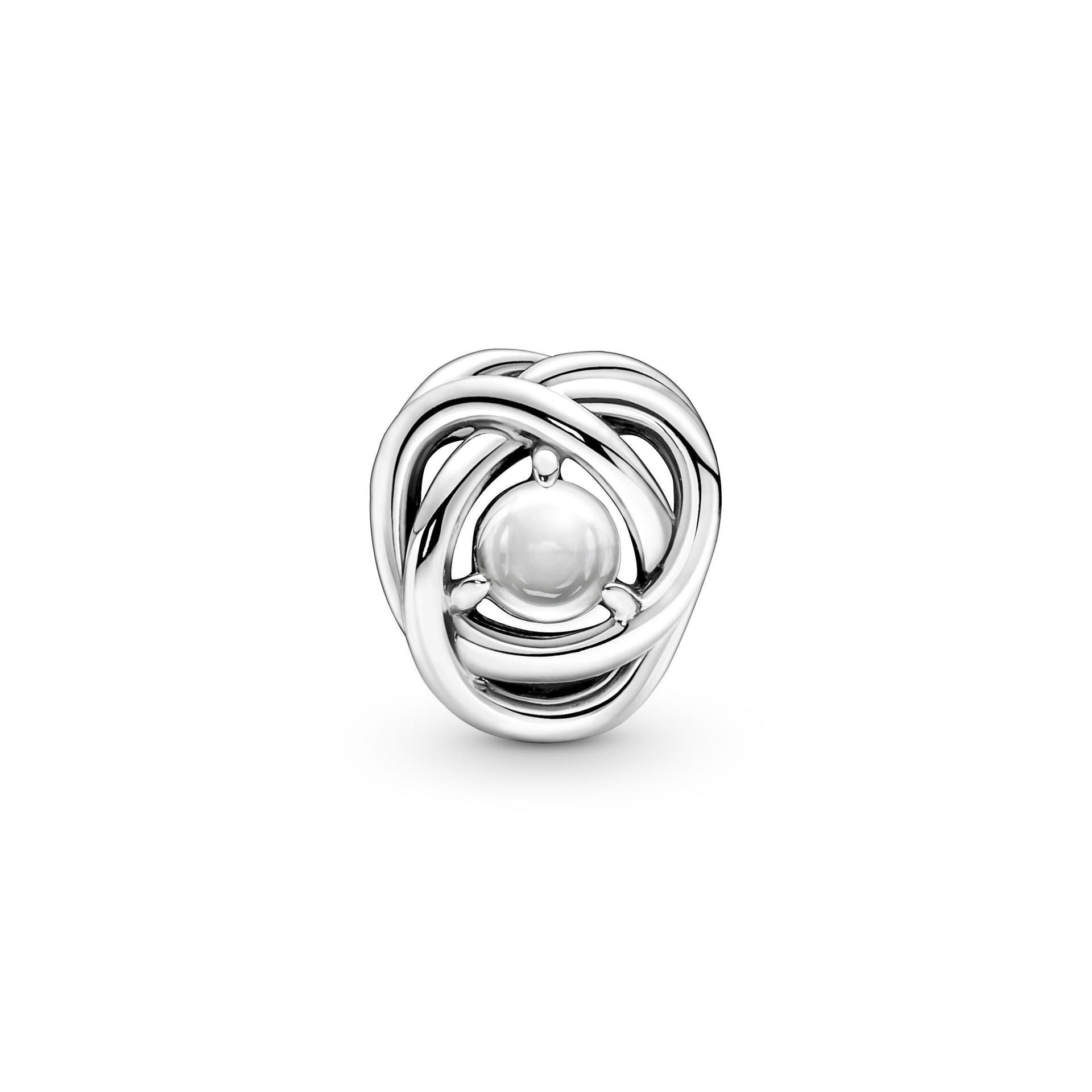 Pandora - Charm Cerchio Eterno Bianco Aprile in Bead Charm Alba Gioielli - Casoria, commercioVirtuoso.it