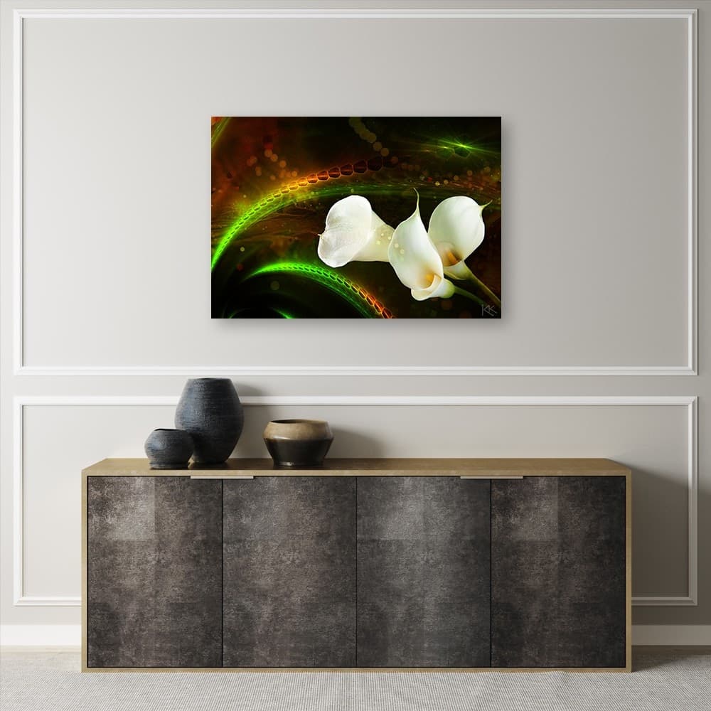 Quadro su tela, Fiore bianco sullo sfondo marrone in Poster e stampe Collezione Casa - Trebisacce, commercioVirtuoso.it
