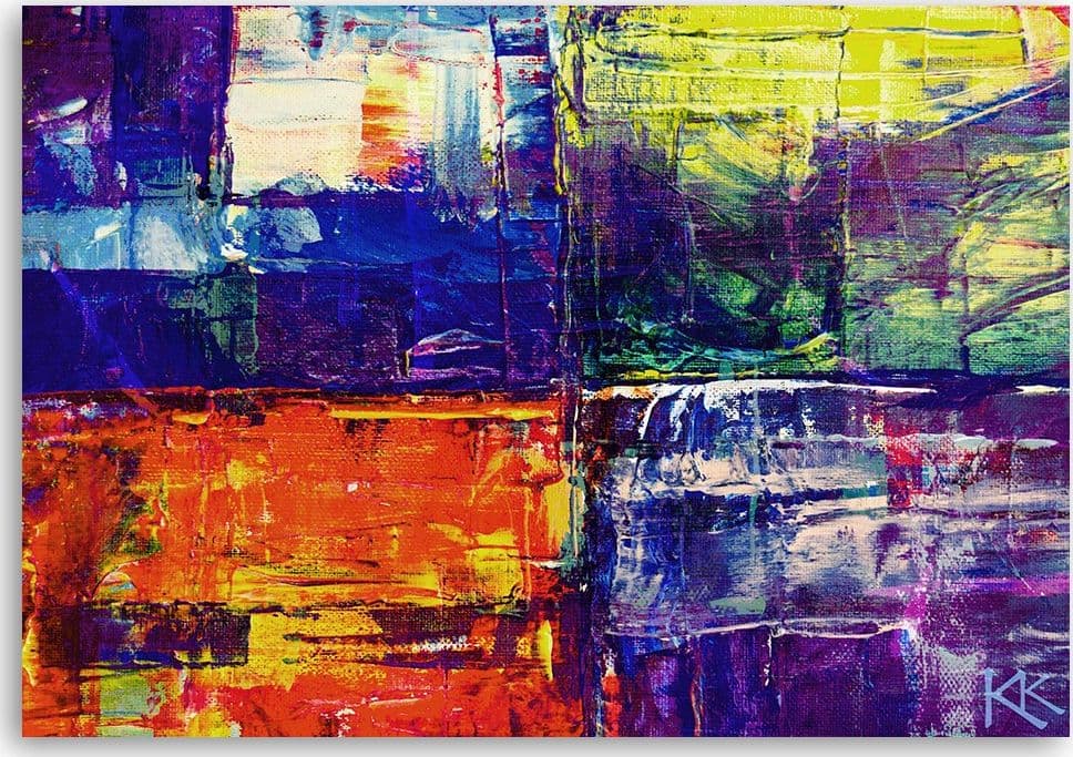Quadro su tela, Abstrazione dipinta a mano colorata in Dipinti Collezione Casa - Trebisacce, commercioVirtuoso.it