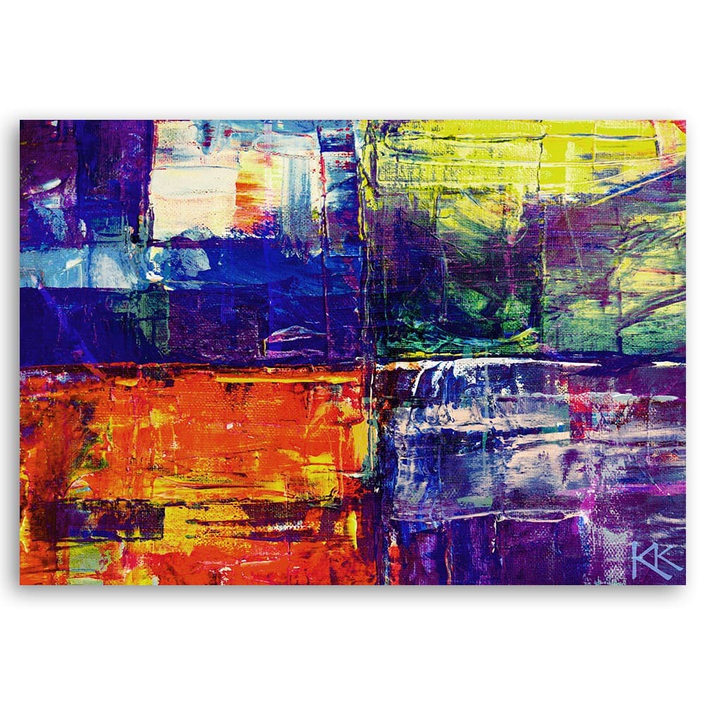 Quadro su tela, Abstrazione dipinta a mano colorata in Dipinti Collezione Casa - Trebisacce, commercioVirtuoso.it
