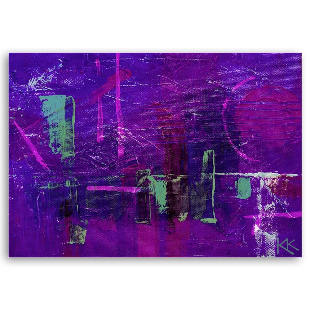 Quadro su tela, Astrazione dipinta a mano viola in Dipinti Collezione Casa - Trebisacce, commercioVirtuoso.it