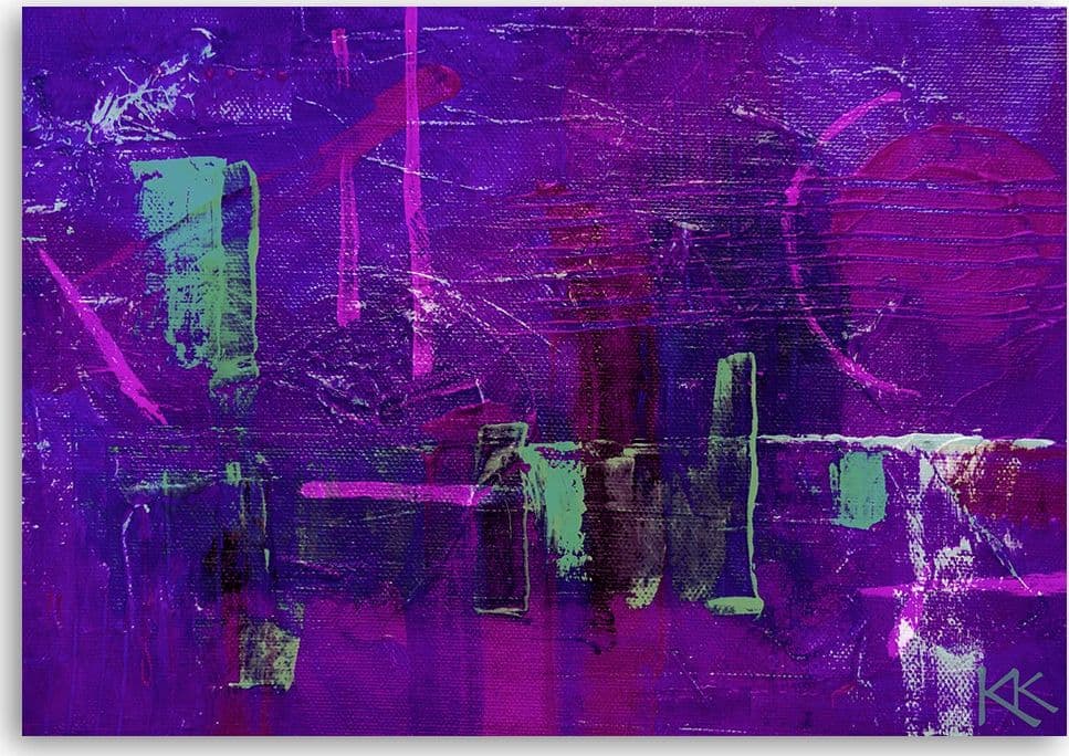 Quadro su tela, Astrazione dipinta a mano viola in Dipinti Collezione Casa - Trebisacce, commercioVirtuoso.it