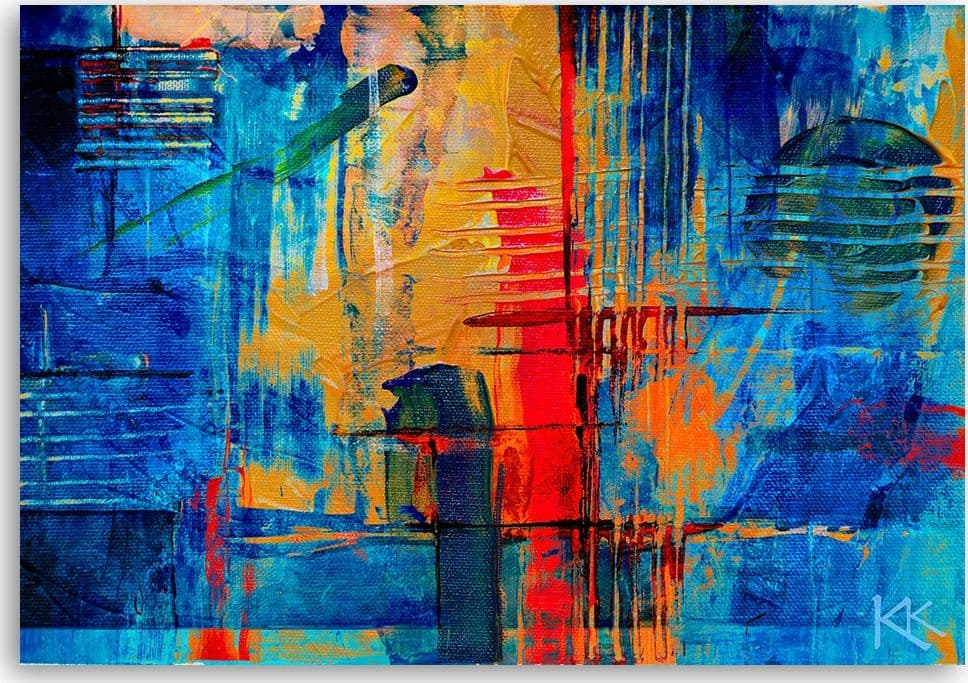 Quadro su tela, Mano di astrazione blu pinto in Poster e stampe Collezione Casa - Trebisacce, commercioVirtuoso.it