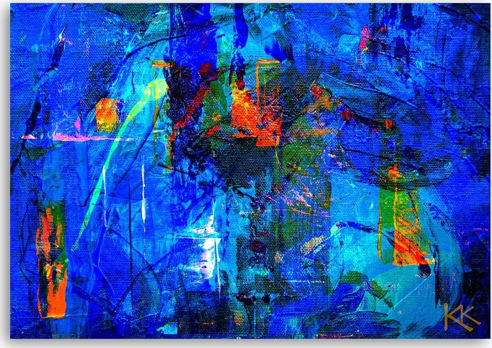 Quadro su tela, Mano di astrazione blu pinto in Dipinti Collezione Casa - Trebisacce, commercioVirtuoso.it