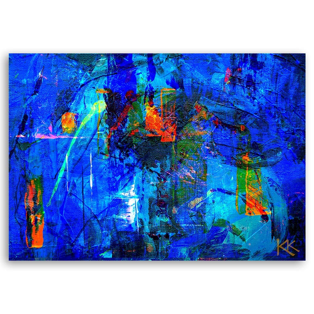 Quadro su tela, Mano di astrazione blu pinto in Dipinti Collezione Casa - Trebisacce, commercioVirtuoso.it