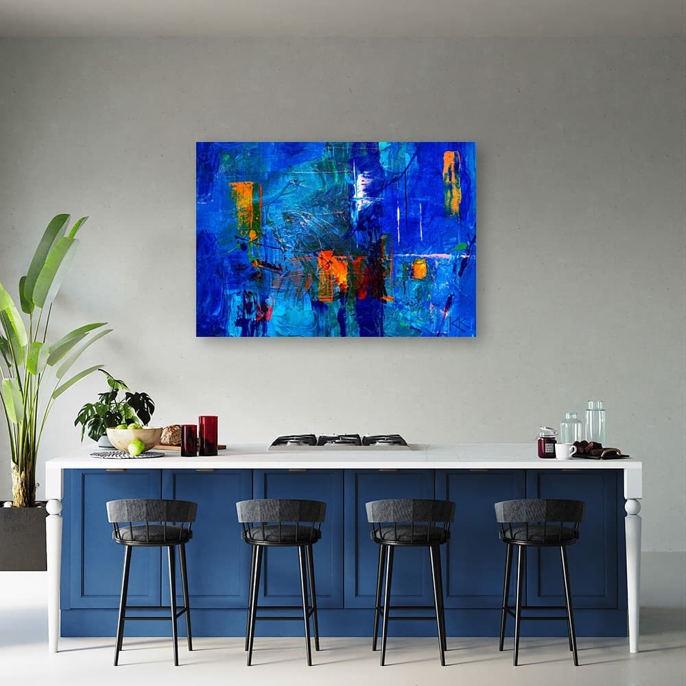 Quadro su tela, Mano di astrazione blu pinto in Poster e stampe Collezione Casa - Trebisacce, commercioVirtuoso.it