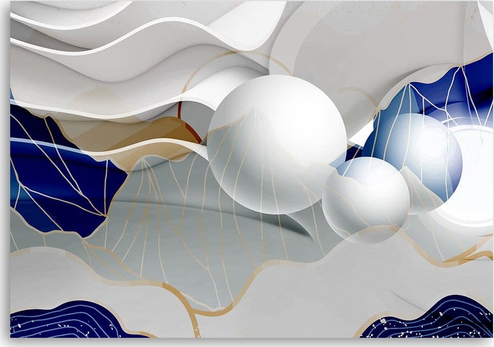Quadro su tela, Astrazione blu con palline 3D in Poster e stampe Collezione Casa - Trebisacce, commercioVirtuoso.it