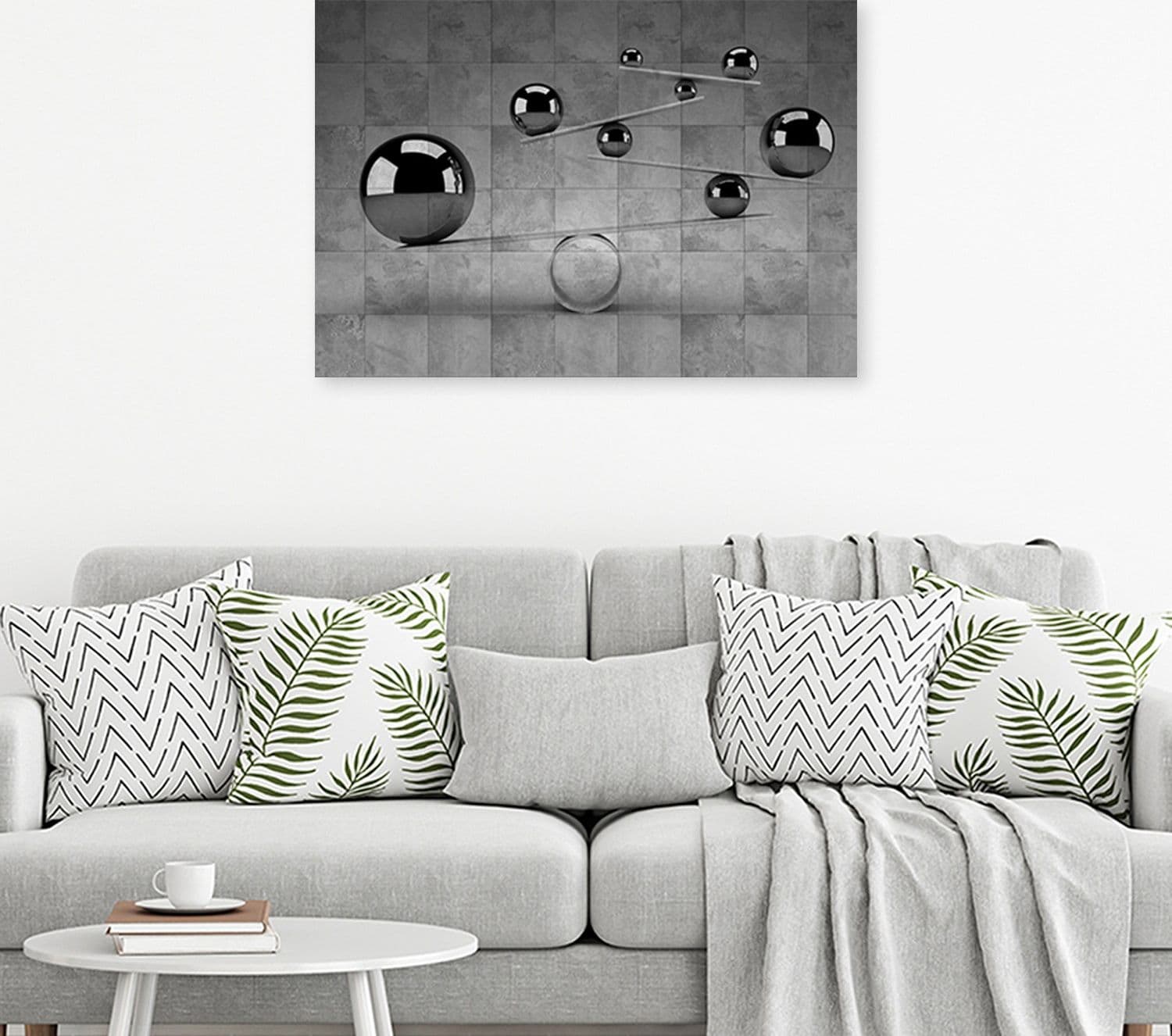 Quadro su tela, Palline 3d d'argento in Poster e stampe Collezione Casa - Trebisacce, commercioVirtuoso.it