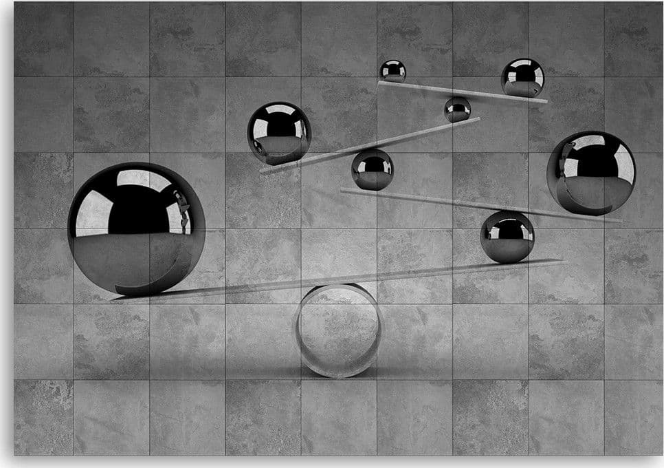 Quadro su tela, Palline 3d d'argento in Poster e stampe Collezione Casa - Trebisacce, commercioVirtuoso.it