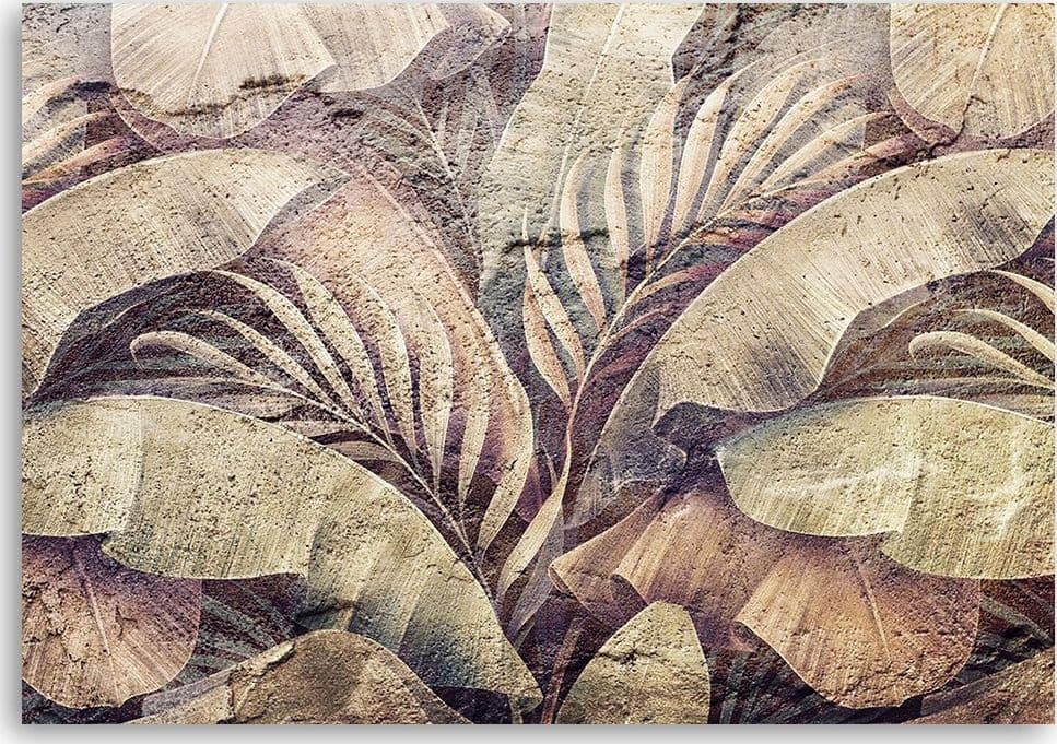 Quadro su tela, Foglie di giungla di palma sull'imitazione del cemento in Poster e stampe Collezione Casa - Trebisacce, commercioVirtuoso.it