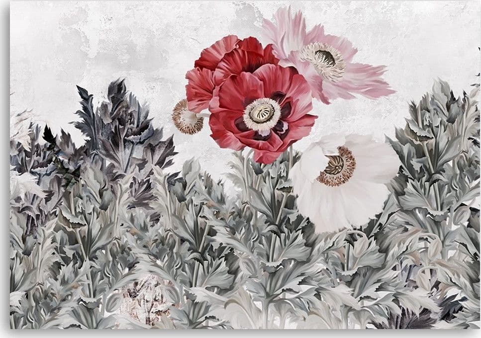 Quadro su tela, Poppie rosse dipinte in giardino in Poster e stampe Collezione Casa - Trebisacce, commercioVirtuoso.it