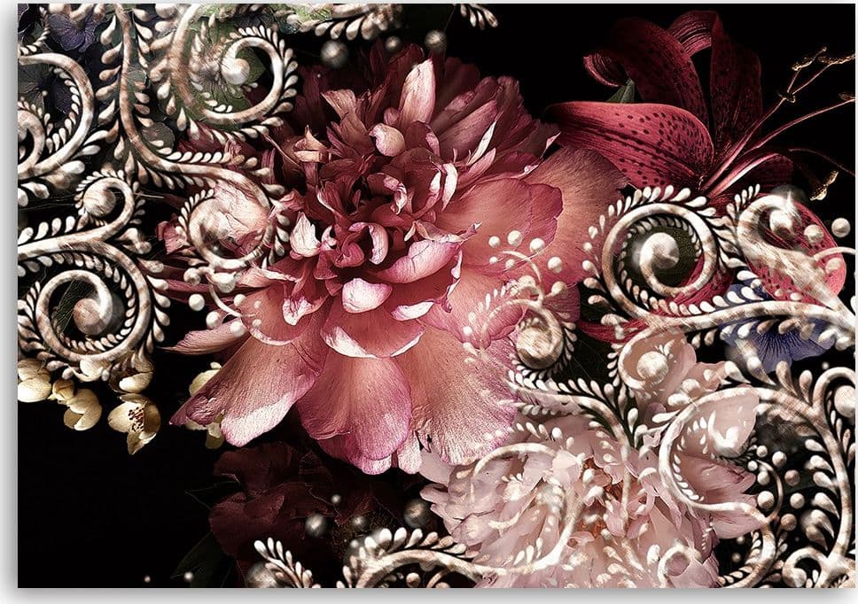 Quadro su tela, Peonia e giglio in Poster e stampe Collezione Casa - Trebisacce, commercioVirtuoso.it