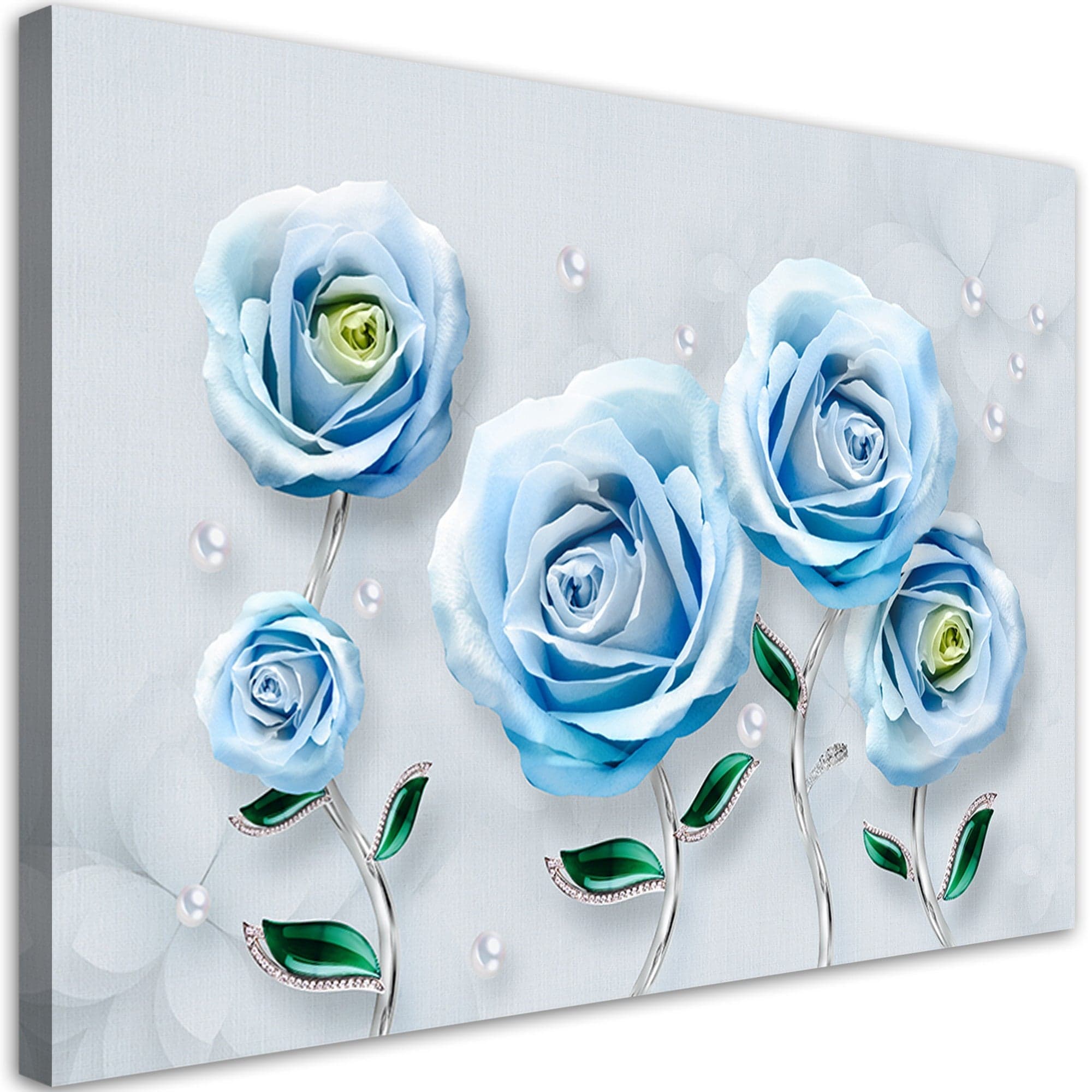 Quadro su tela, Rose 3D blu in Poster e stampe Collezione Casa - Trebisacce, commercioVirtuoso.it