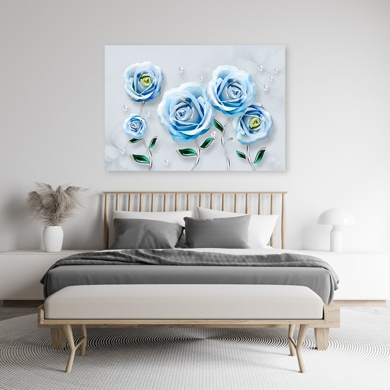 Quadro su tela, Rose 3D blu in Poster e stampe Collezione Casa - Trebisacce, commercioVirtuoso.it