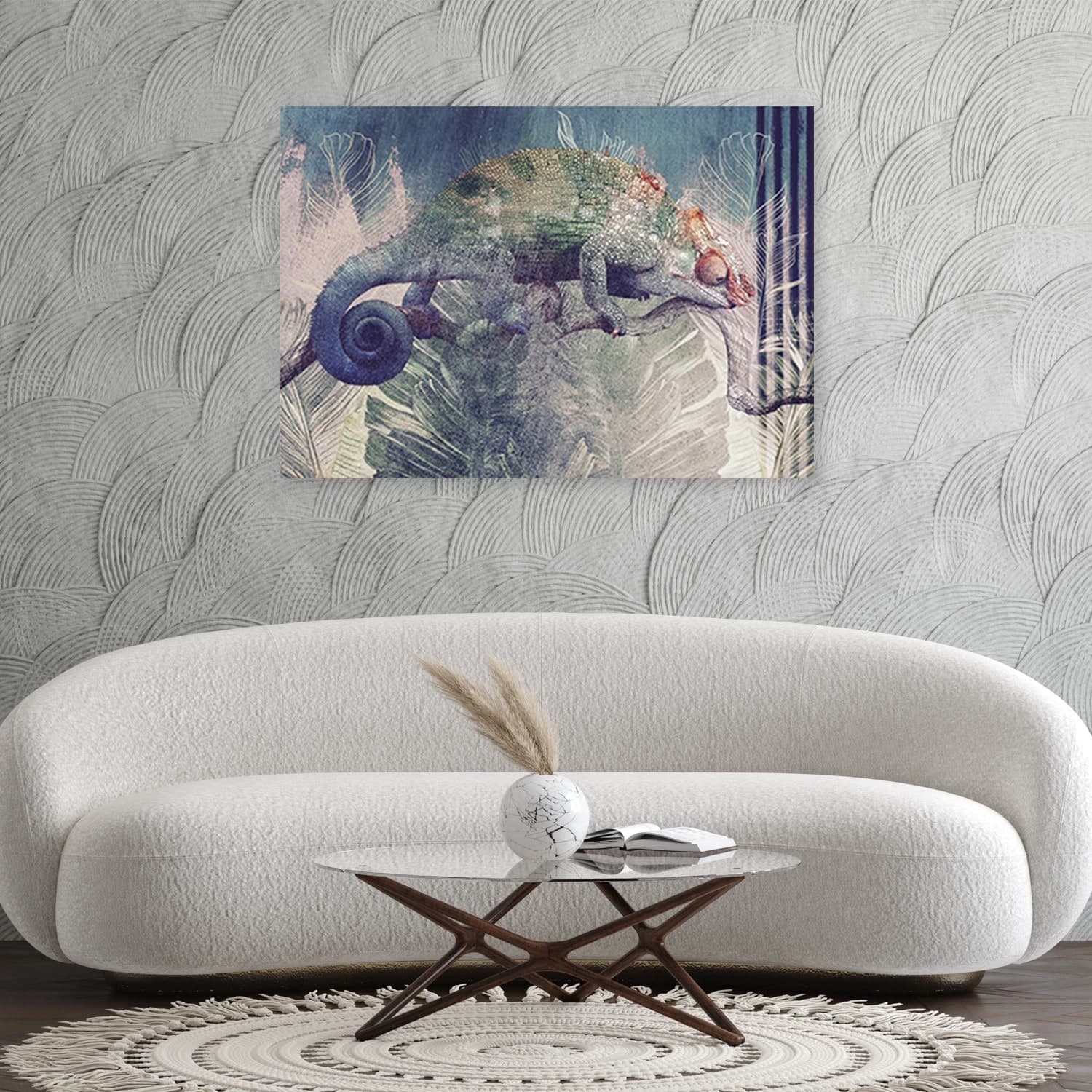 Quadro su tela, Camaleonte su un ramo in Poster e stampe Collezione Casa - Trebisacce, commercioVirtuoso.it
