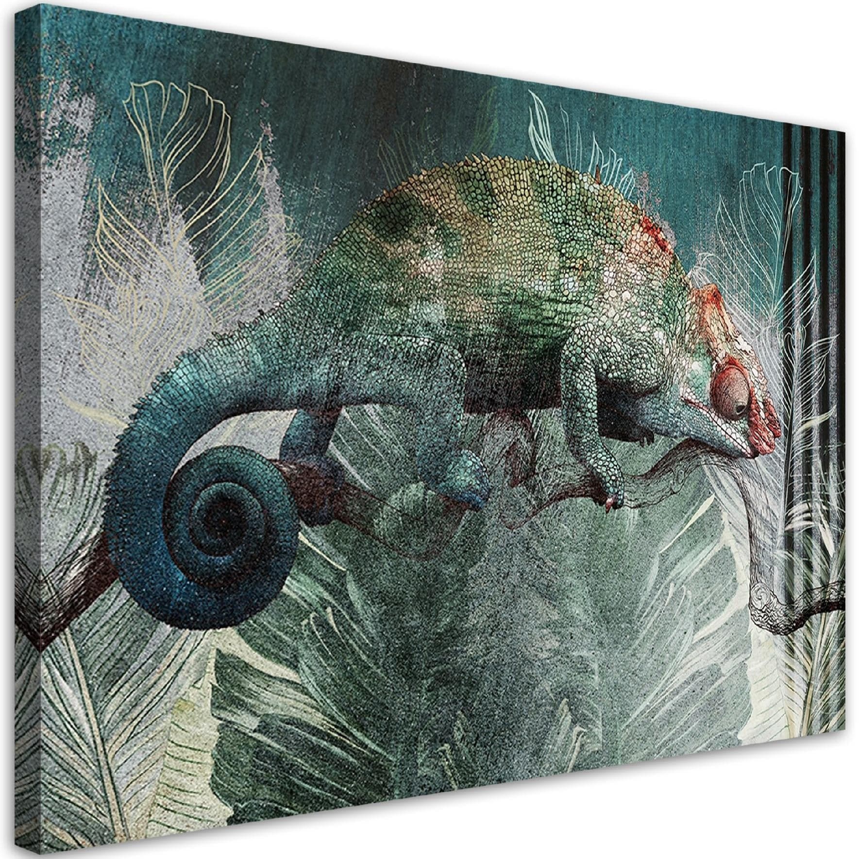 Quadro su tela, Camaleonte nella giungla in Poster e stampe Collezione Casa - Trebisacce, commercioVirtuoso.it
