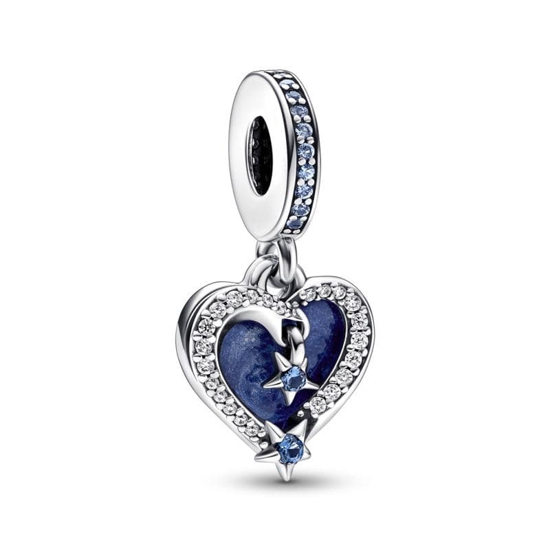 Pandora - Charm Pendente Cuore e Stelle Blu