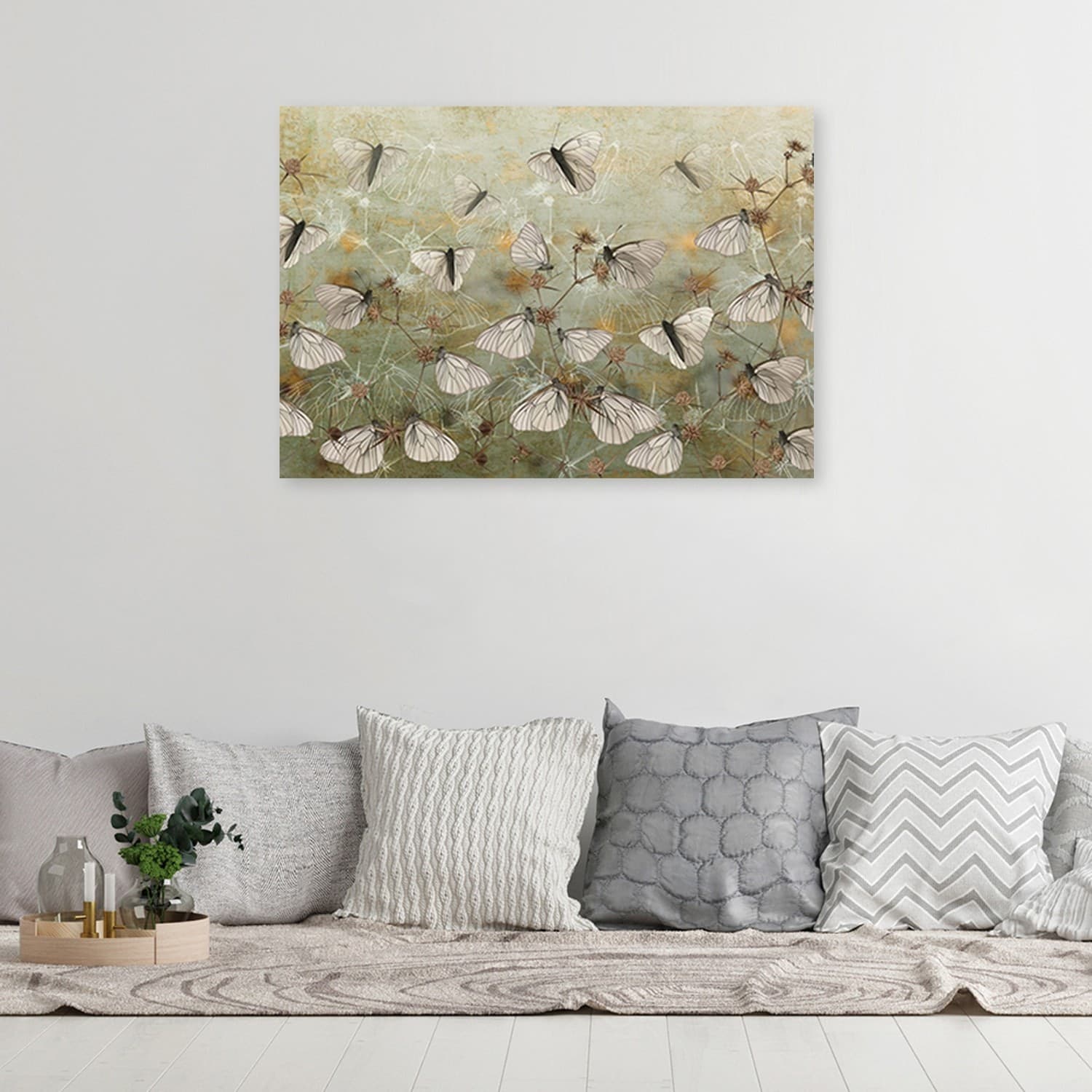 Quadro su tela, Farfalle astratte nel prato in Poster e stampe Collezione Casa - Trebisacce, commercioVirtuoso.it