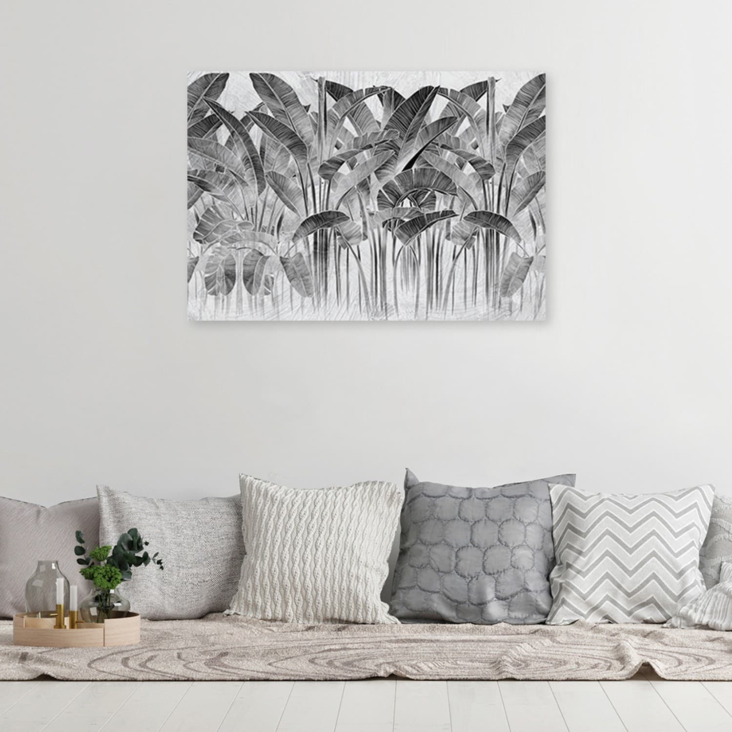 Quadro su tela, Foglie di banana grigia in Poster e stampe Collezione Casa - Trebisacce, commercioVirtuoso.it