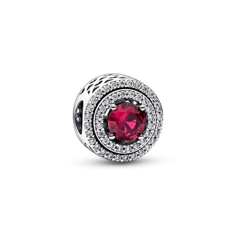 Pandora - Charm Pavè e Pietra Rossa