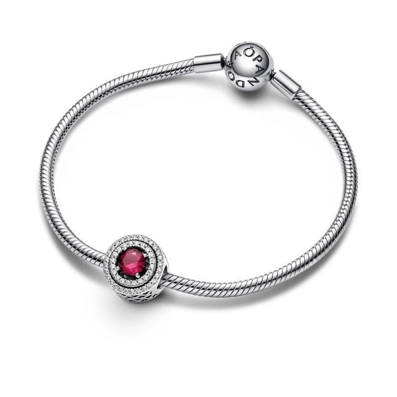 Pandora - Charm Pavè e Pietra Rossa in Bead Charm Alba Gioielli - Casoria, commercioVirtuoso.it