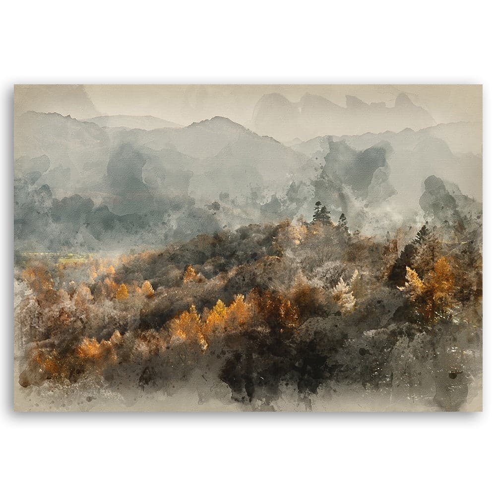 Quadro su tela, Foresta autunnale nella nebbia in Poster e stampe Collezione Casa - Trebisacce, commercioVirtuoso.it