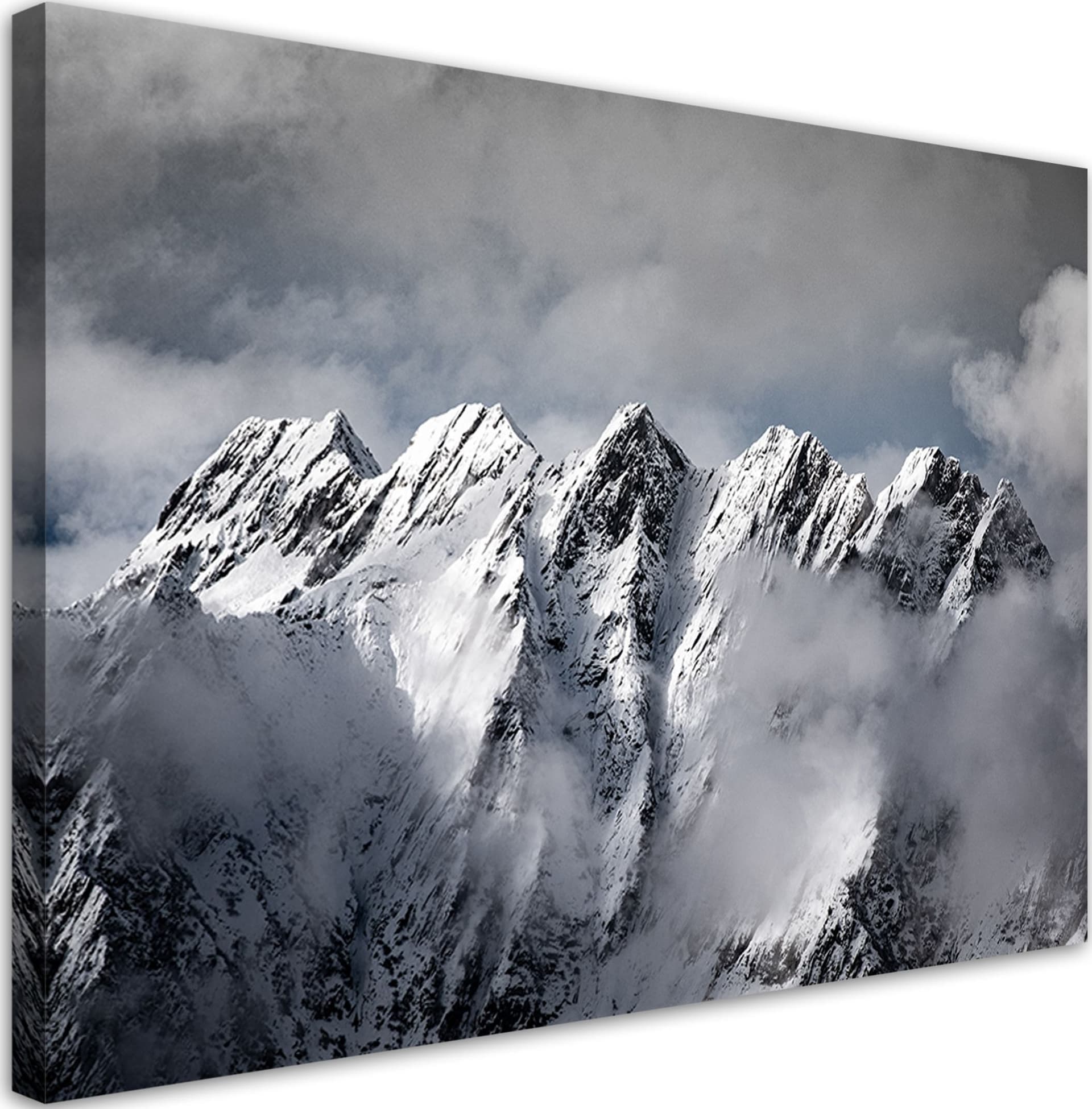 Quadro su tela, Mountain Peak in inverno