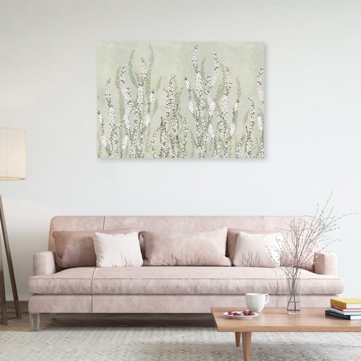 Quadro su tela, Piccoli fiori sullo sfondo del muro in Poster e stampe Collezione Casa - Trebisacce, commercioVirtuoso.it