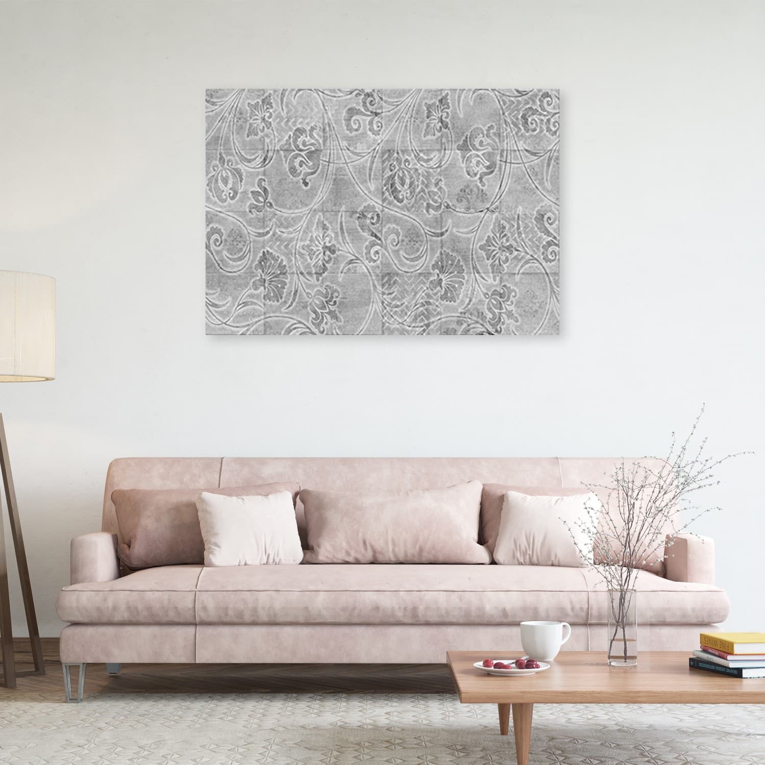Quadro su tela, Piastrelle grigie in Poster e stampe Collezione Casa - Trebisacce, commercioVirtuoso.it