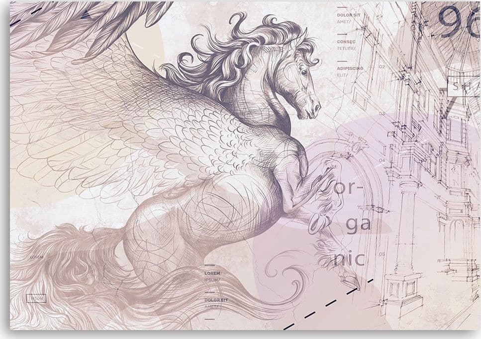 Quadro su tela, Astrazione di pegasus alata in Poster e stampe Collezione Casa - Trebisacce, commercioVirtuoso.it